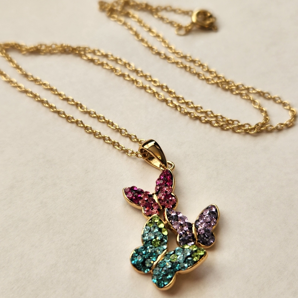 JCM Butterfly Trio Necklace